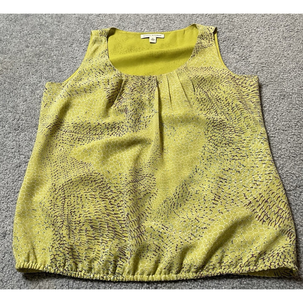 Lot Of 2 Tank Tops Womens Sz S Fuchsia Knit Green Chiffon Casual Career Classic - Picture 13 of 16